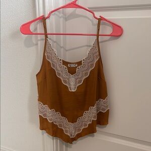 Free People Tan Camisole with Lace Detail
